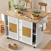 Isola cucina indipendente - Xylo - 120x73x90cm bianco ruote