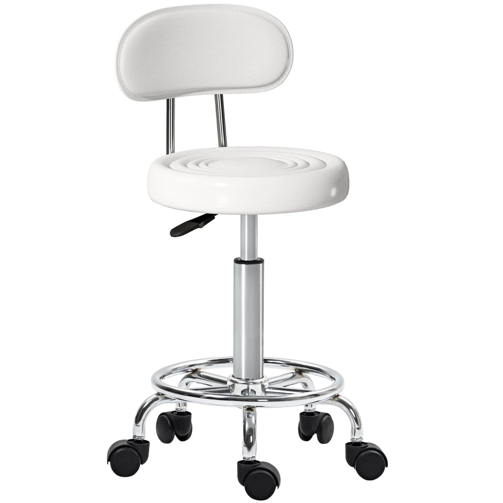 Sedia da ufficio girevole con schienale e ruote regolabile ¨C zephmum ¨C 32x40x70-86cm bianco