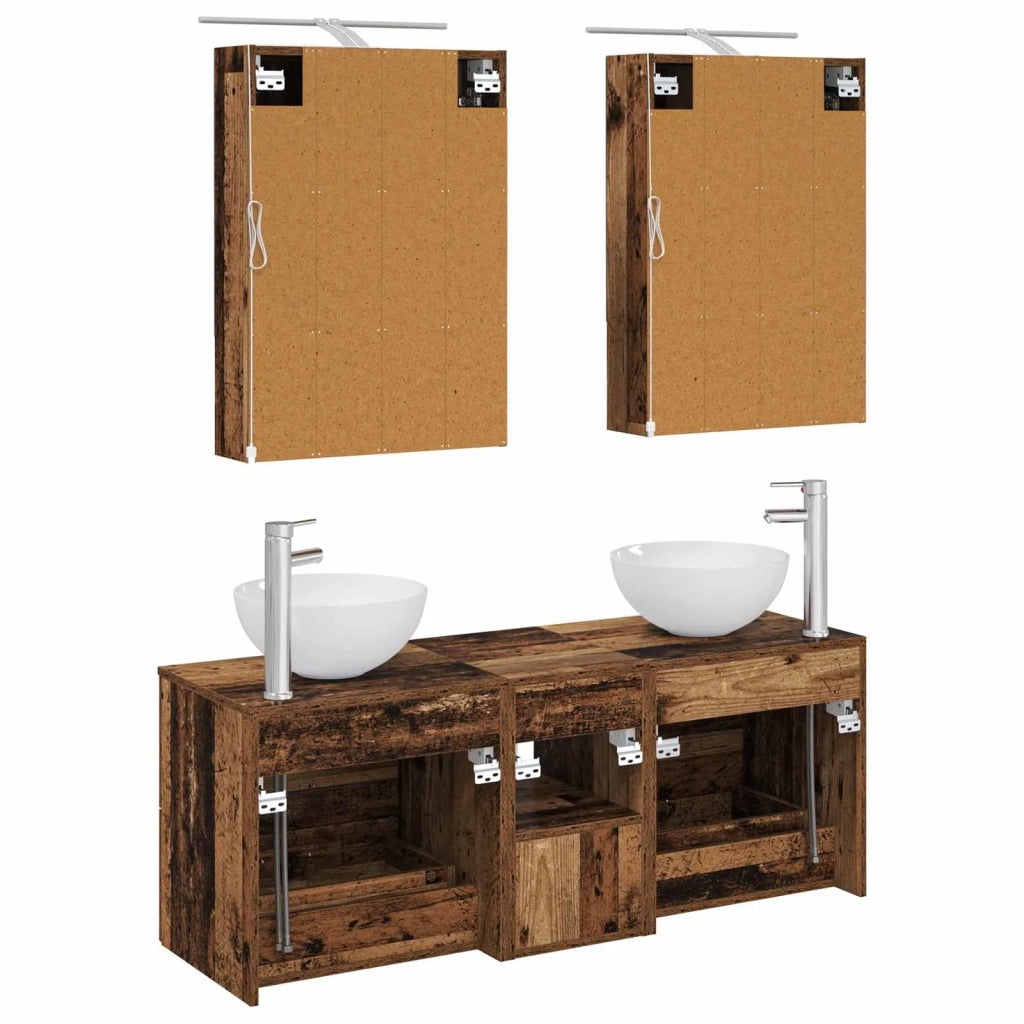 Set di mobili per il bagno 5 pcs Legno antico 3406725