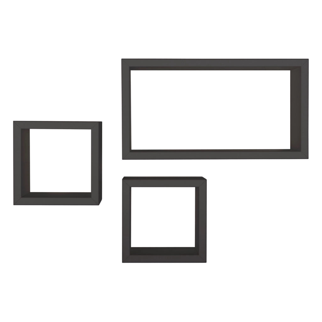 Mensole a cubo da parete Set di 3 pz componibile colore Nero mod. Tribù