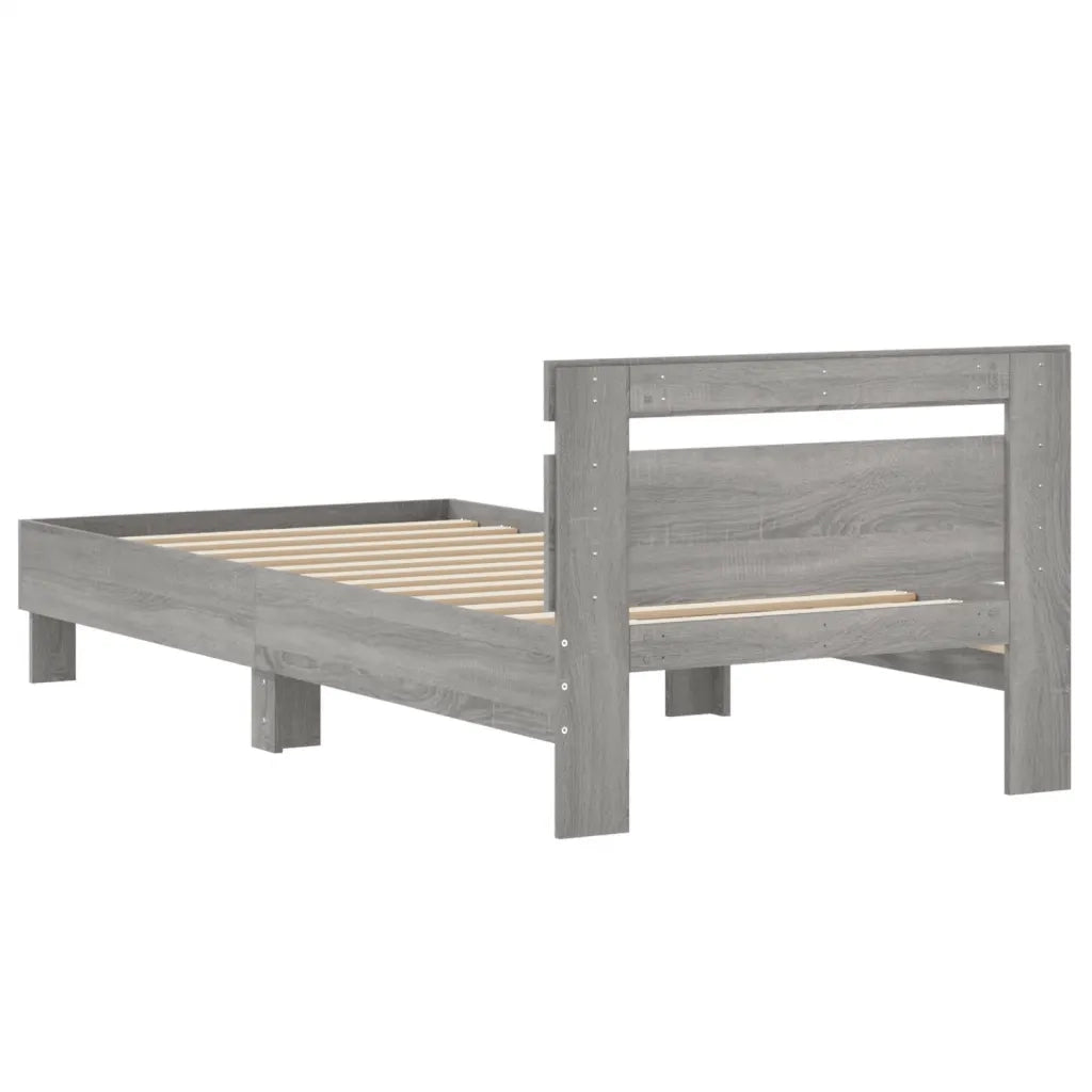 Giroletto con Testiera Grigio Sonoma 75x190cm Legno Multistrato 838573