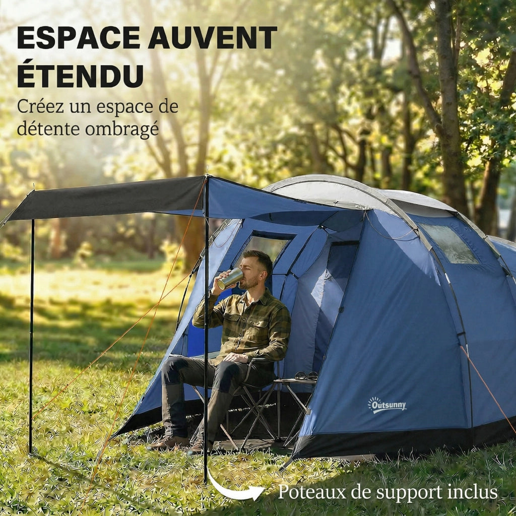 Tenda da campeggio tunnel 4 persone ¨C zephmum ¨C blu scuro 190x300x300 cm