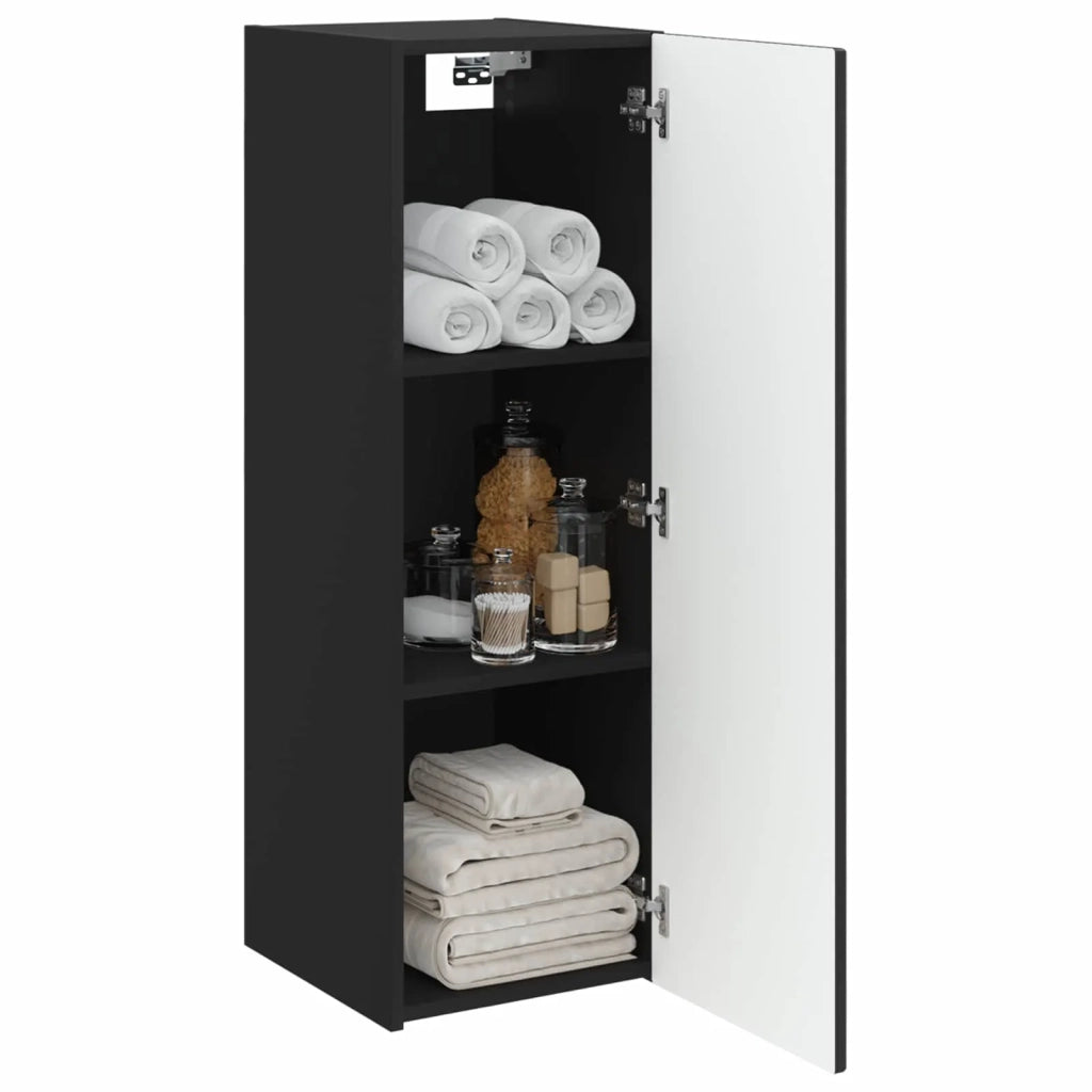 Mobiletto da Bagno a Muro Nero 33 x 34,5 x 100 cm 890523