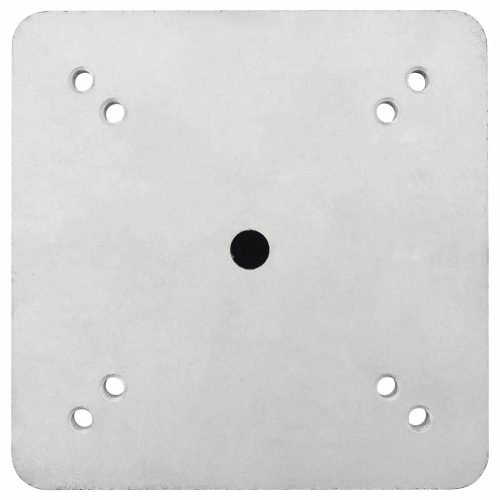 Base per ombrellone da interrare 16 x 16 x 39,5 cm stabile e salvaspazio in acciaio argentato 02_0056360