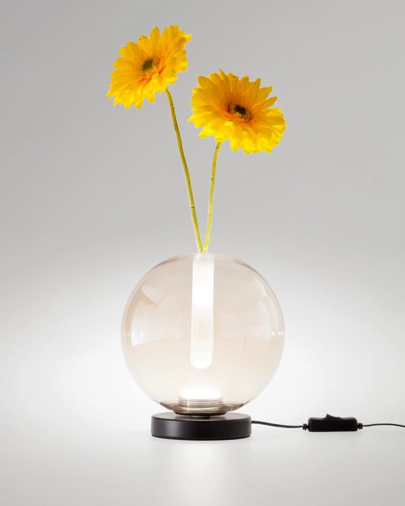 Lampada da Tavolo Wengen Cognac, LED 7W Integrato 540lm, Vetro Borosilicato, Dimmerabile Touch CCT 2700K-3000K-4000K IP20 - Wengen