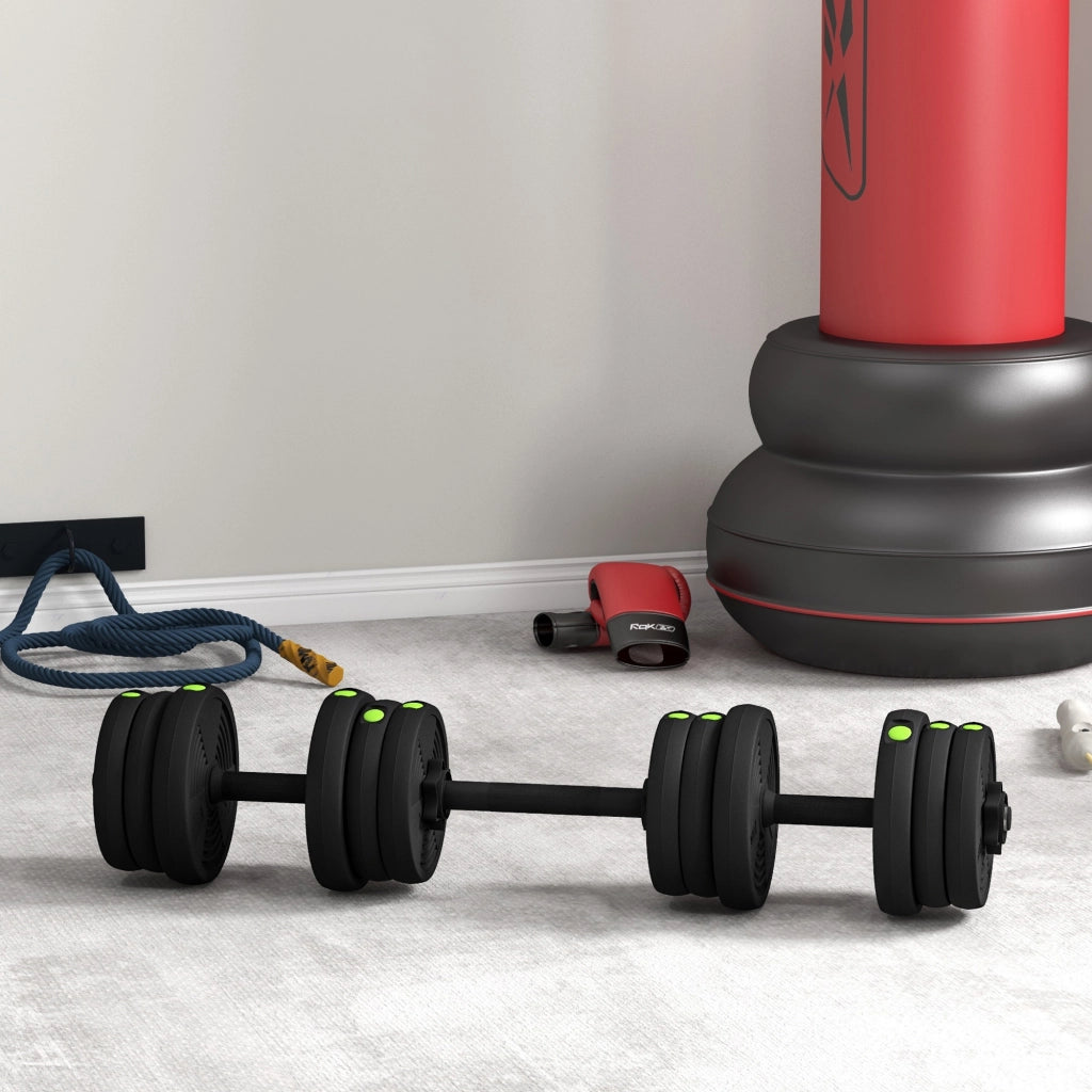 Set Bilanciere con 2 Manubri Regolabili 20 kg ¨C Zephmum ¨C Nero