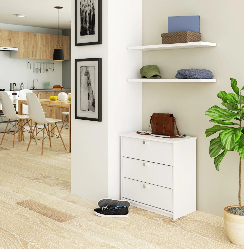 Scarpiera AKORD MINI Bianco 60 cm 3 ante 60x31x62 cm
