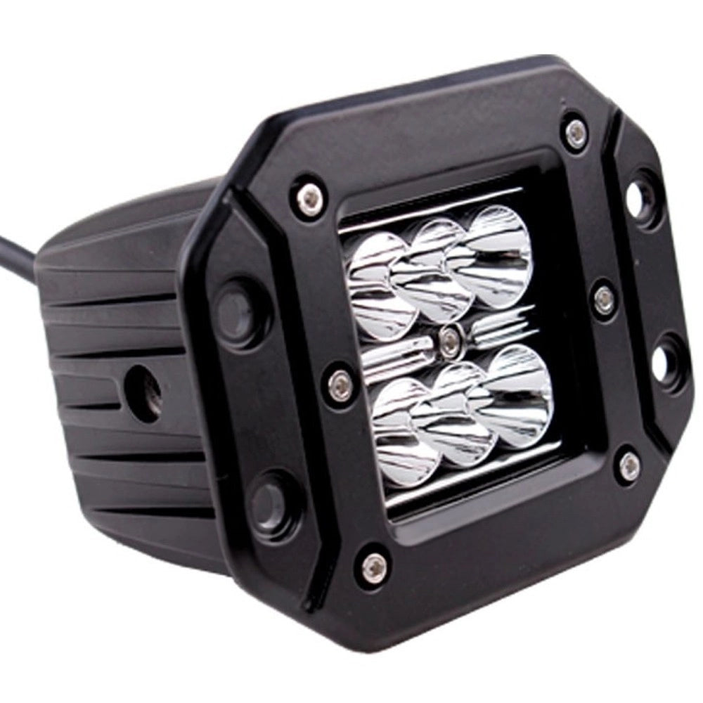 Trade Shop - Lampada Supplementare Faro Profondita Staffa Auto Fuoristrada 12v 6 Led 18w Ip68 -