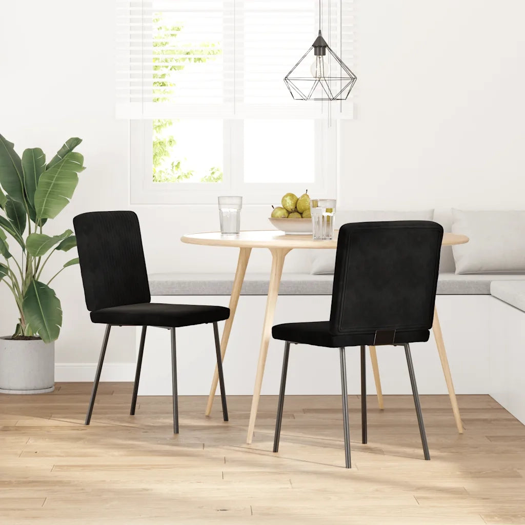 Sedie da Pranzo 2 pz Nere in Velluto 4101192