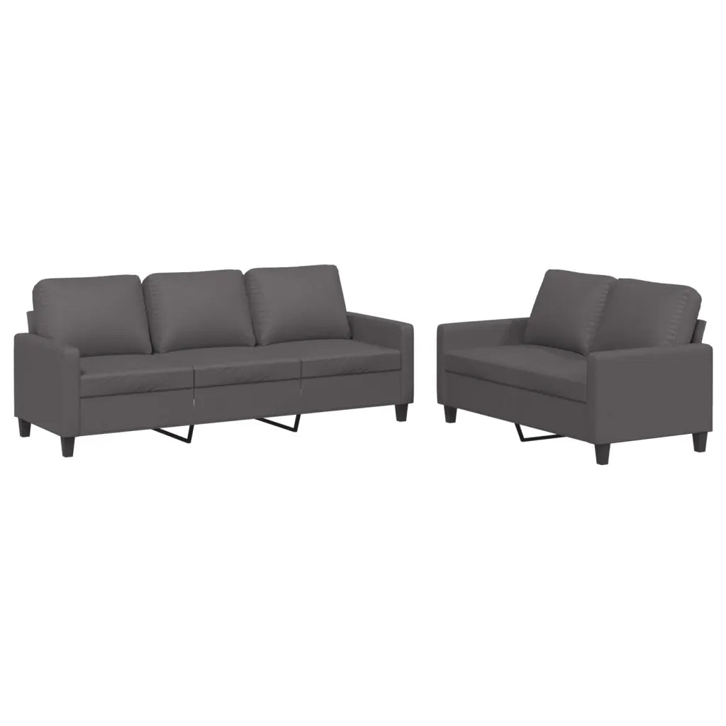 Set di Divani 2 pz con Cuscini Grigio in Similpellecod mxl 82306