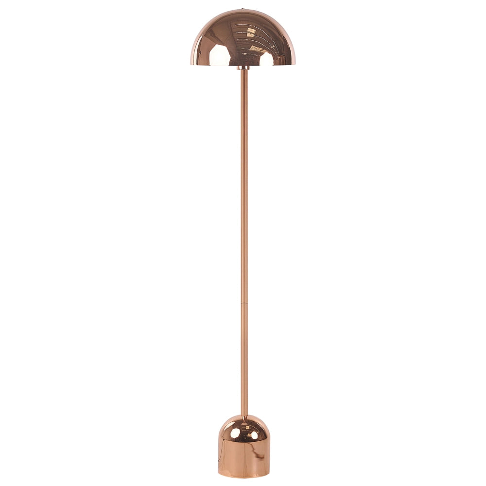 Lampada da Terra Rame Metallo 158 cm Rame Lucido Paralume Rotondo Soggiorno Luce