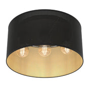 Plafoniera loft rotonda nera oro metallo 40cm 3xE27 Luminex
