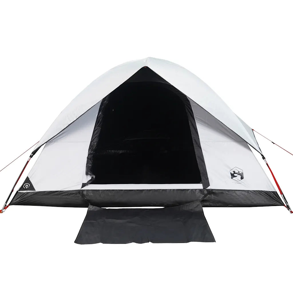 Tenda Campeggio a Cupola 4 Persone Bianca Tessuto Impermeabile