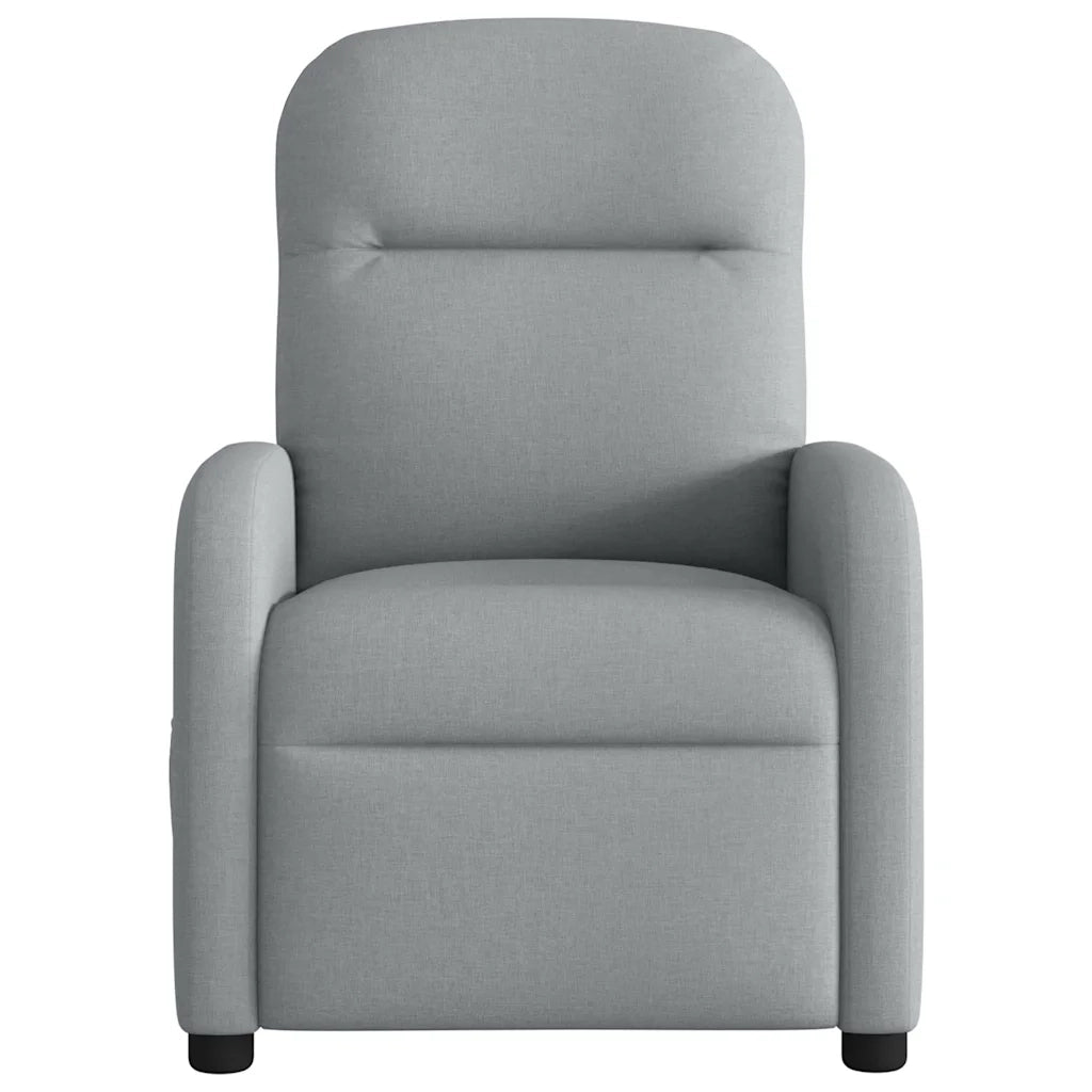 vidaXL Poltrona Reclinabile in Tessuto Grigio Chiaro
