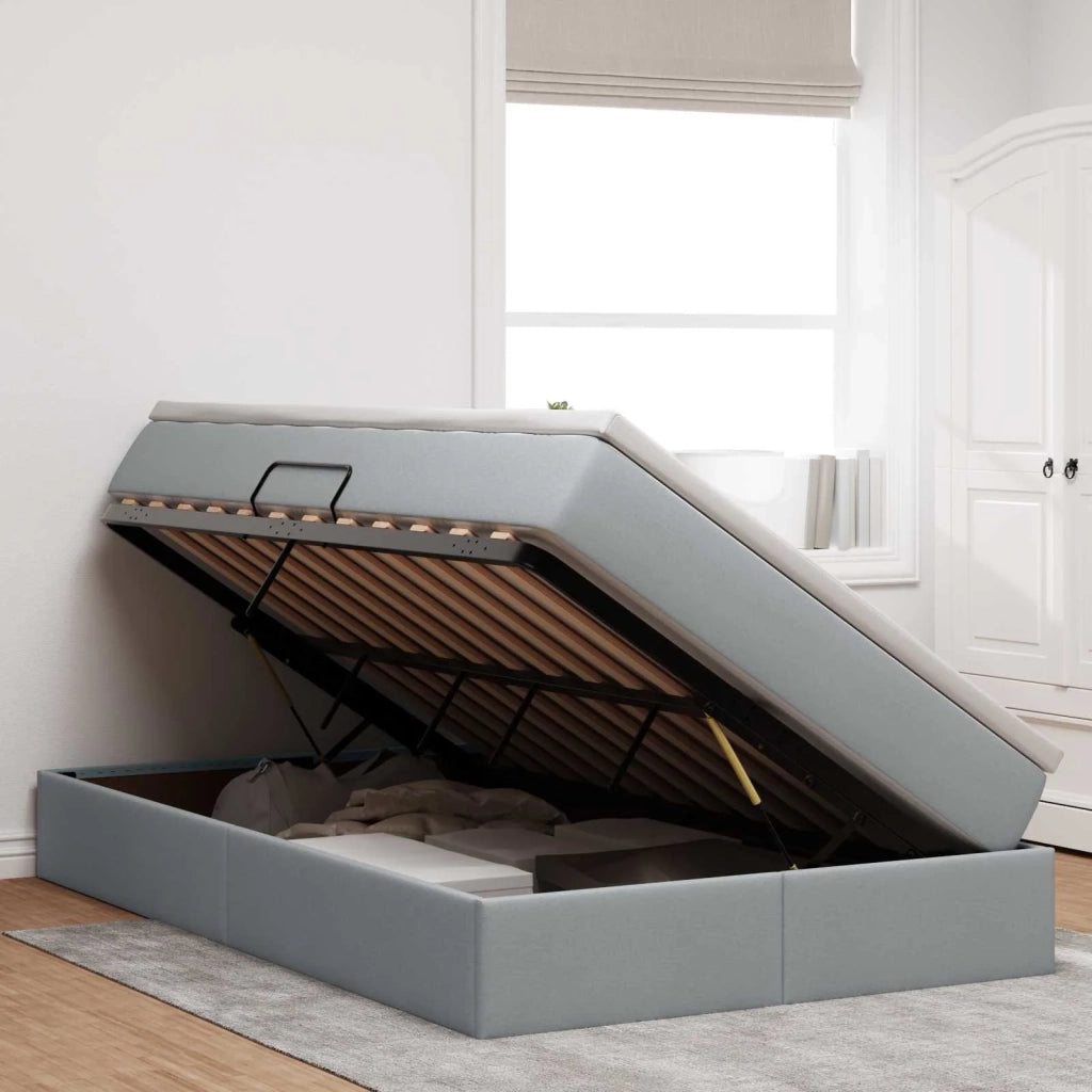 Letto con contenitore e materasso Grigio chiaro 120 x 190 cm 3370212