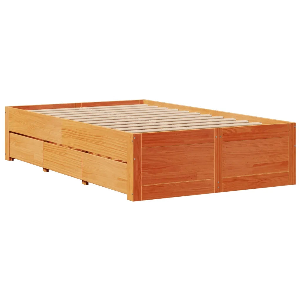 Giroletto senza Materasso con Cassetti Marrone Cera 120x190 cm