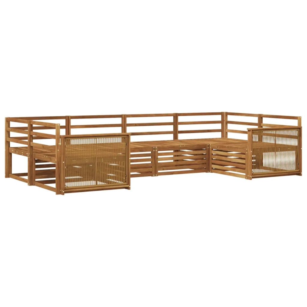 Set di divani da esterno 6 pz Naturale Legno di Acacia Massello 3383777