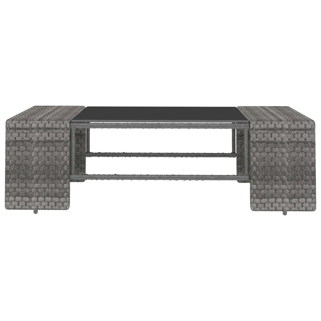 Set Divani da Giardino 2 pz in Polyrattan Grigio 49522