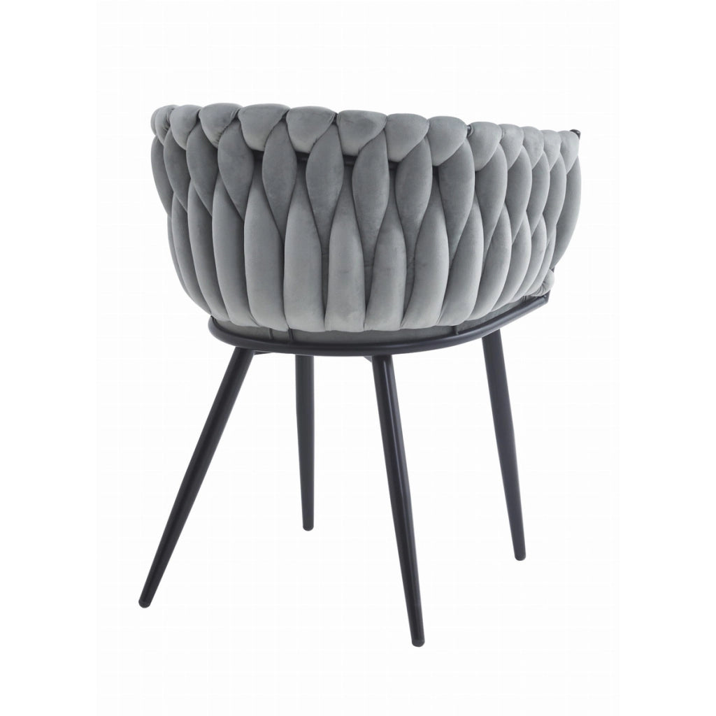 Sedia di design Orion in velluto grigio chiaro