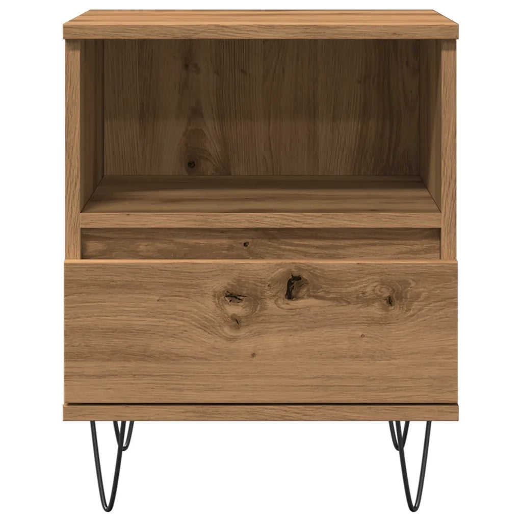 Comodino Rovere Artigianale 40x35x50 cm in Legno Multistrato