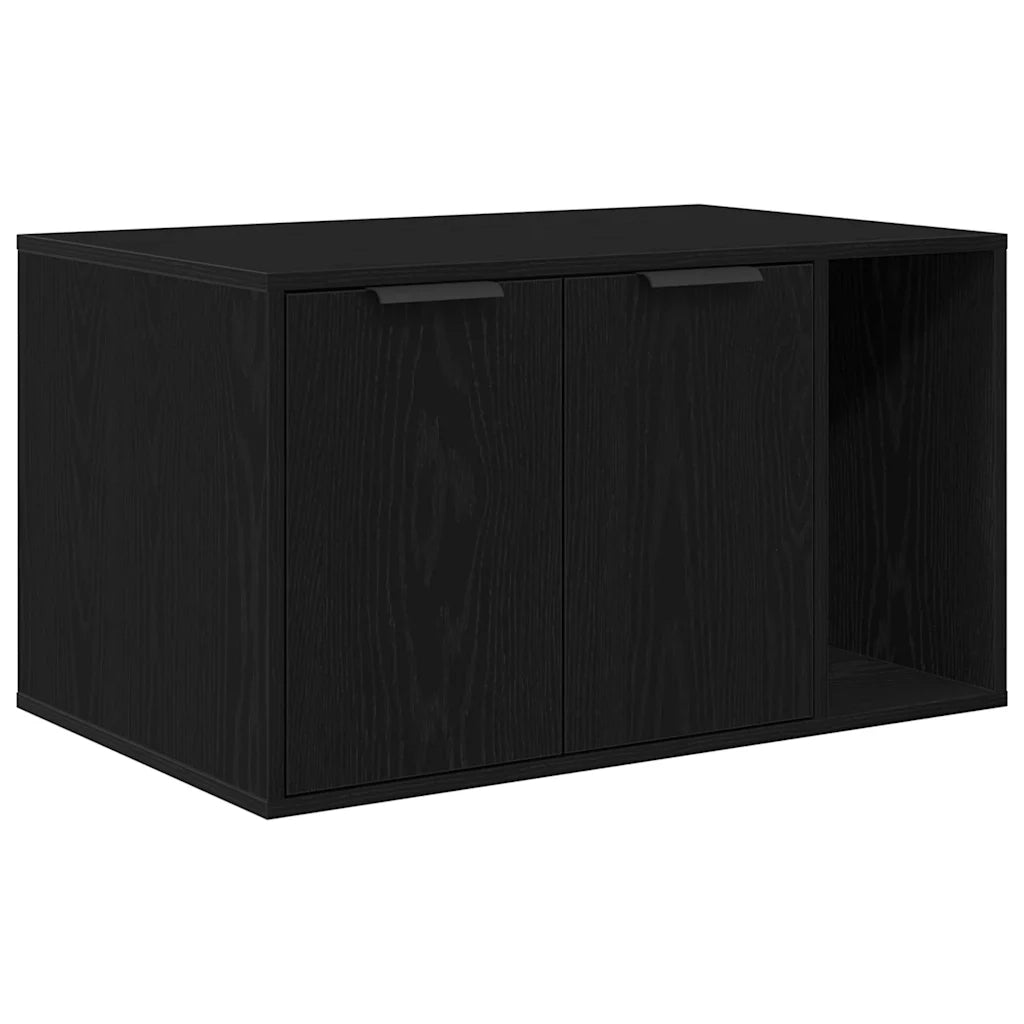 Lettiera per gatti in rovere nero 80x50x45 cm in legno ingegnerizzato 865987