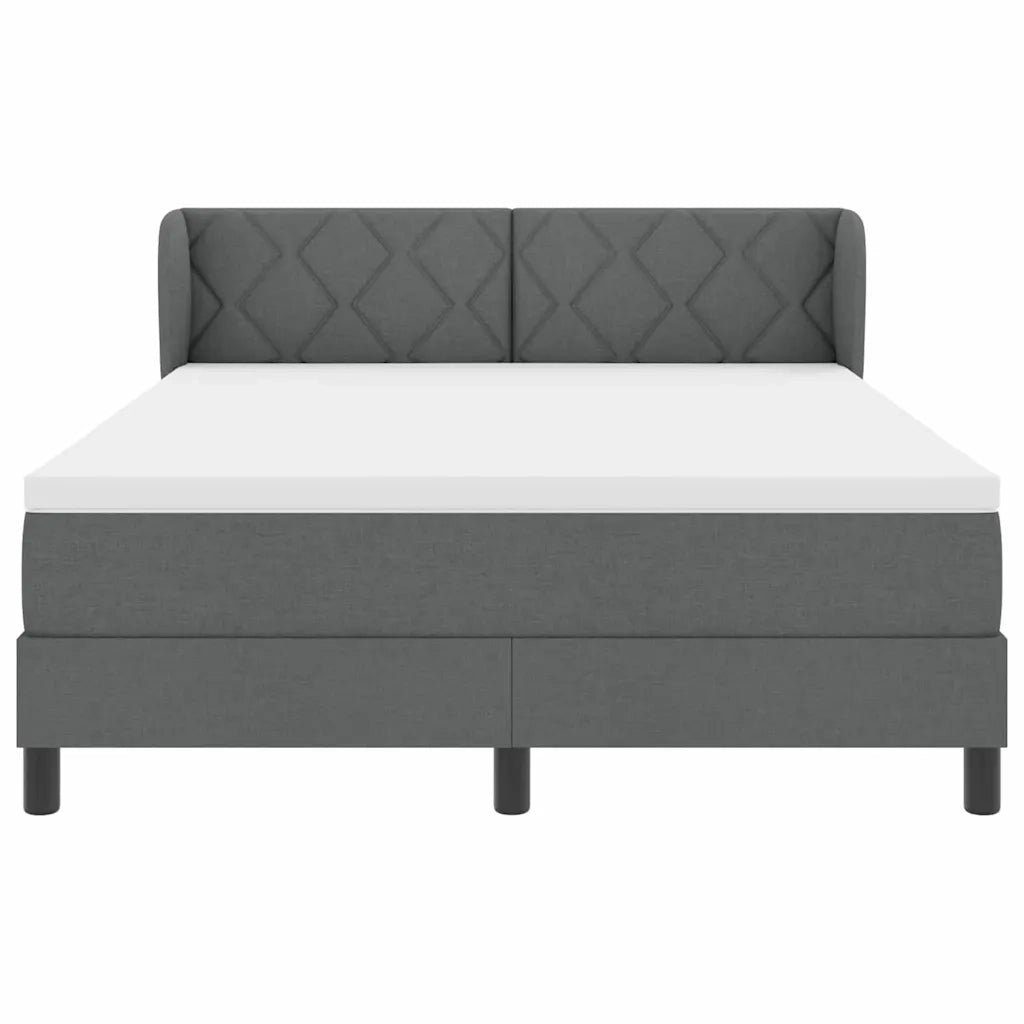 Letto a molle con materasso Grigio scuro 140 x 200 cm Tessuto 3340088