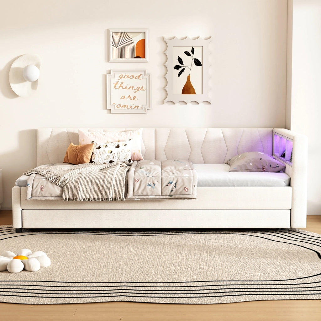 Letto giorno funzionale lino 90x200 cm