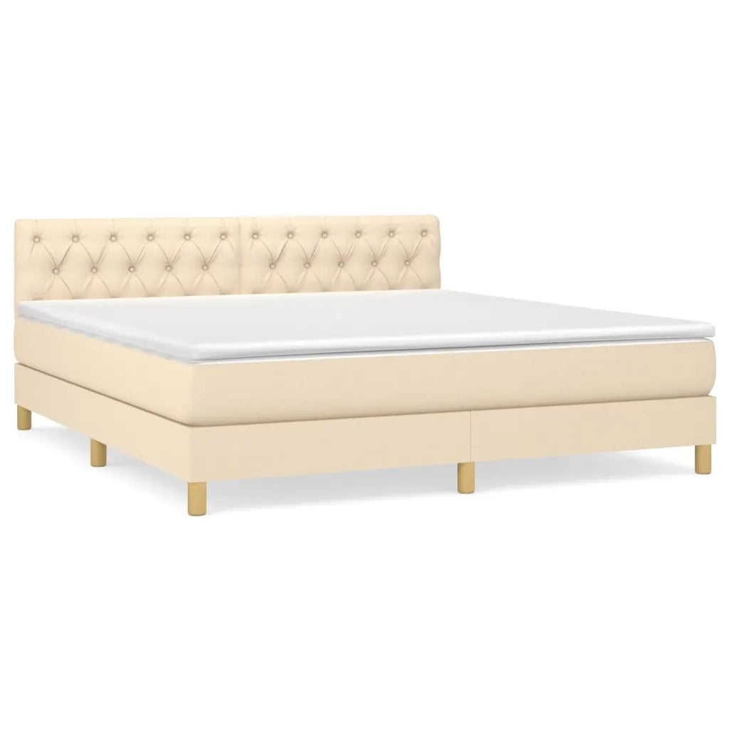 Giroletto a Molle con Materasso Crema 160x200 cm in Tessuto cod mxl 66003