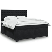 Giroletto a Molle con Materasso Nero 180x200 cm in Velluto 3293292