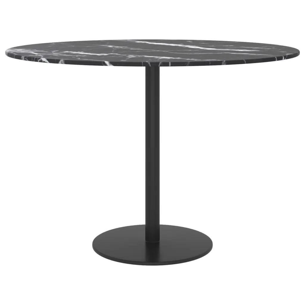 Piano per Tavolo Nero Ã˜60x0,8 cm Vetro Temperato Design Marmocod mxl 102681