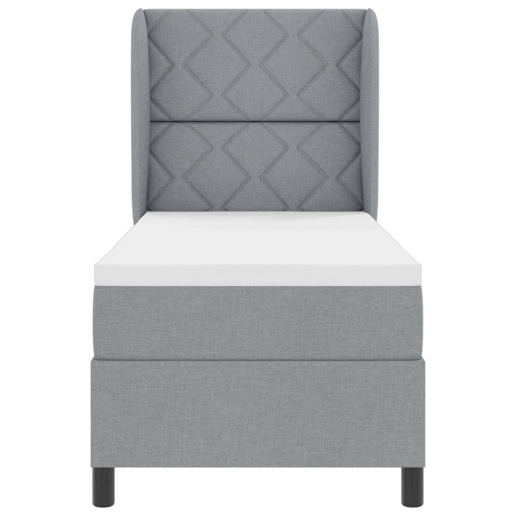 Letto a molle con materasso  in grigio chiaro, 80x200 cm, tessuto