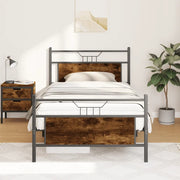 Giroletto senza Materasso Rovere Fumo 100x190 cm in Truciolato