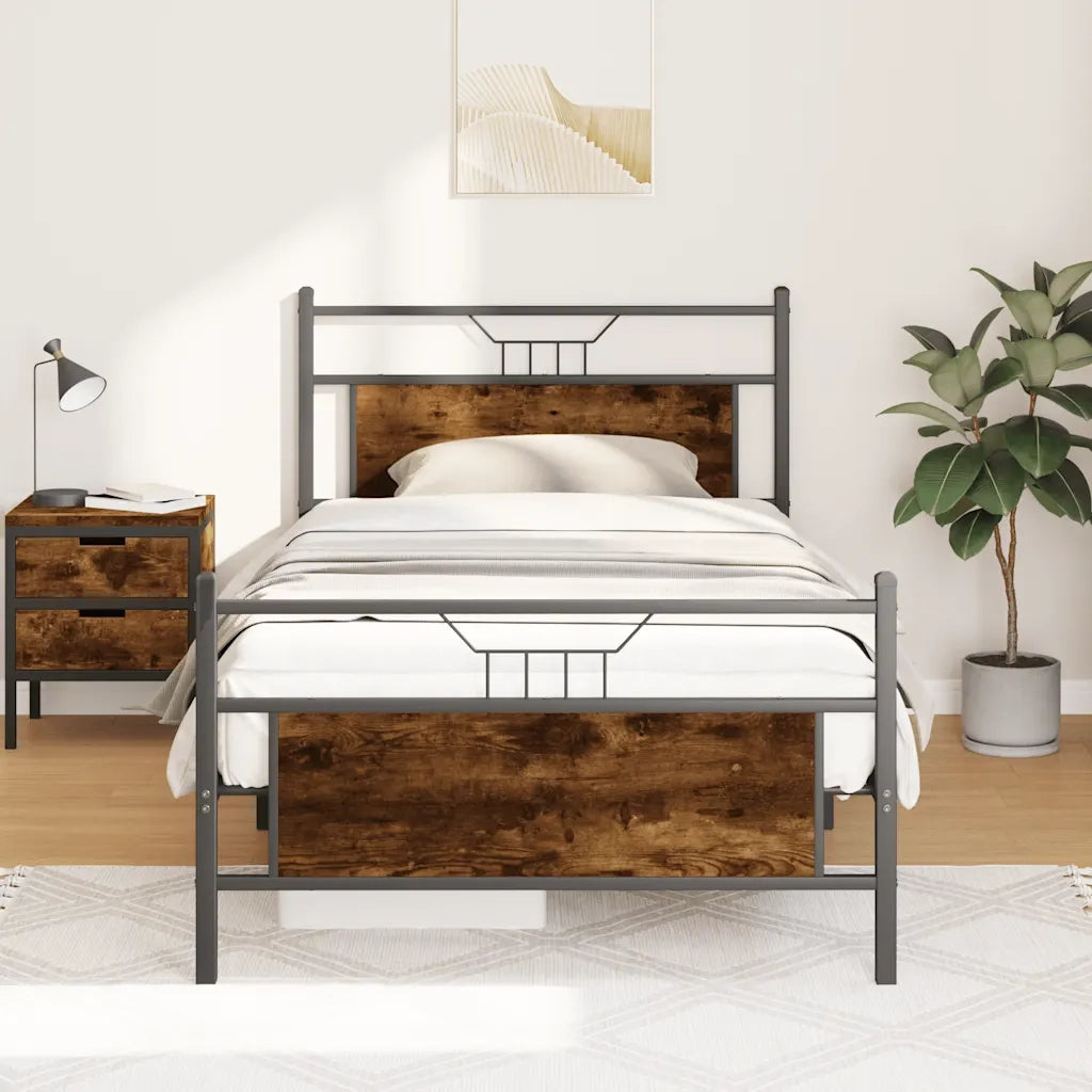 Giroletto senza Materasso Rovere Fumo 100x190 cm in Truciolato