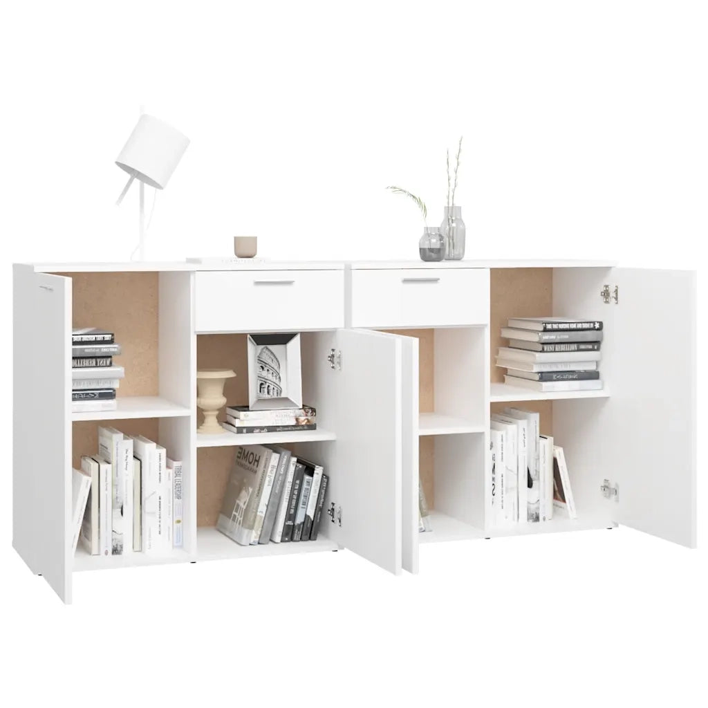 Credenza | Madia | Buffet da pranzo | Armadio da pranzo Bianca 160x36x75 cm in Legno Multistrato