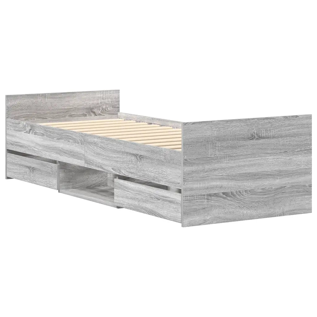 Giroletto con Testiera e Pediera Grigio Sonoma 75x190 cm