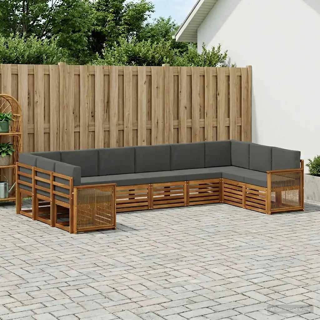 Set divano sezionale con cuscino 7 pcs Naturale e Antracite 3384898