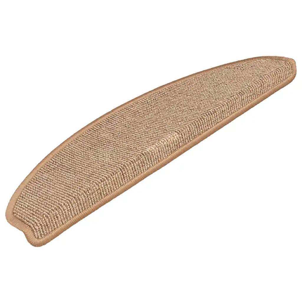 Tappetini per scale 15 pz 65x21x4 cm Marrone chiaro Semicircolari Grandi 149859