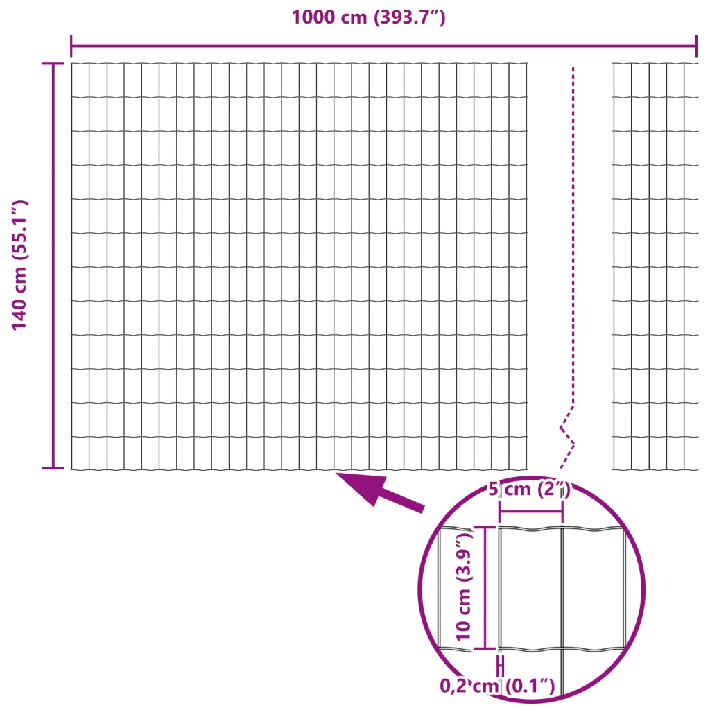 Recinzione Euro Verde 1,4x10 m Acciaio