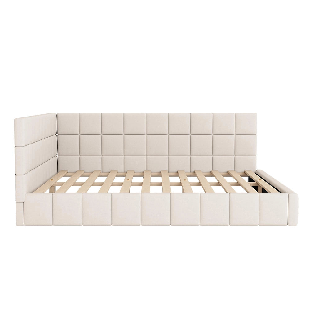 Divano letto - Xylo - 160x200 cm velluto morbido beige