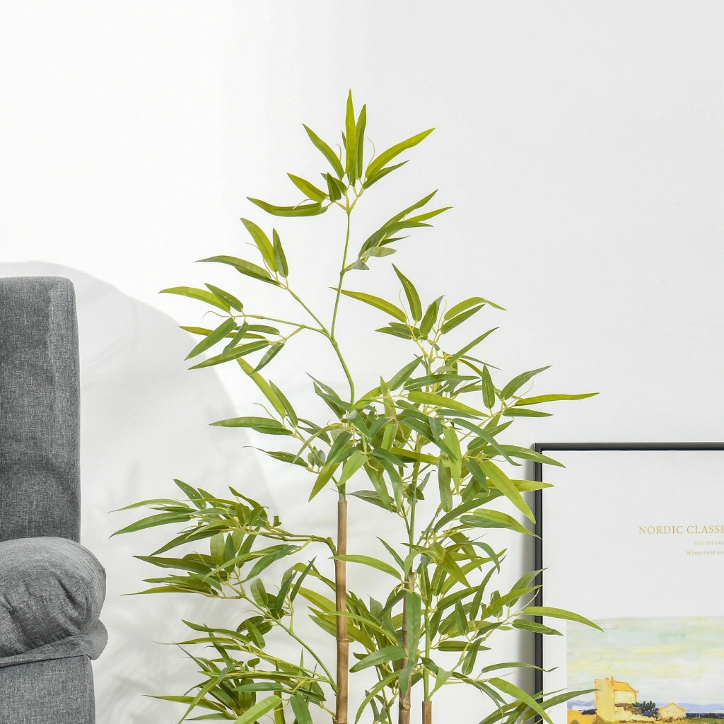 Pianta Artificiale da Interno 120cm in Vaso con 336 Foglie, Pianta Finta di Bamb¨´ Realistica per Interno ed Esterno