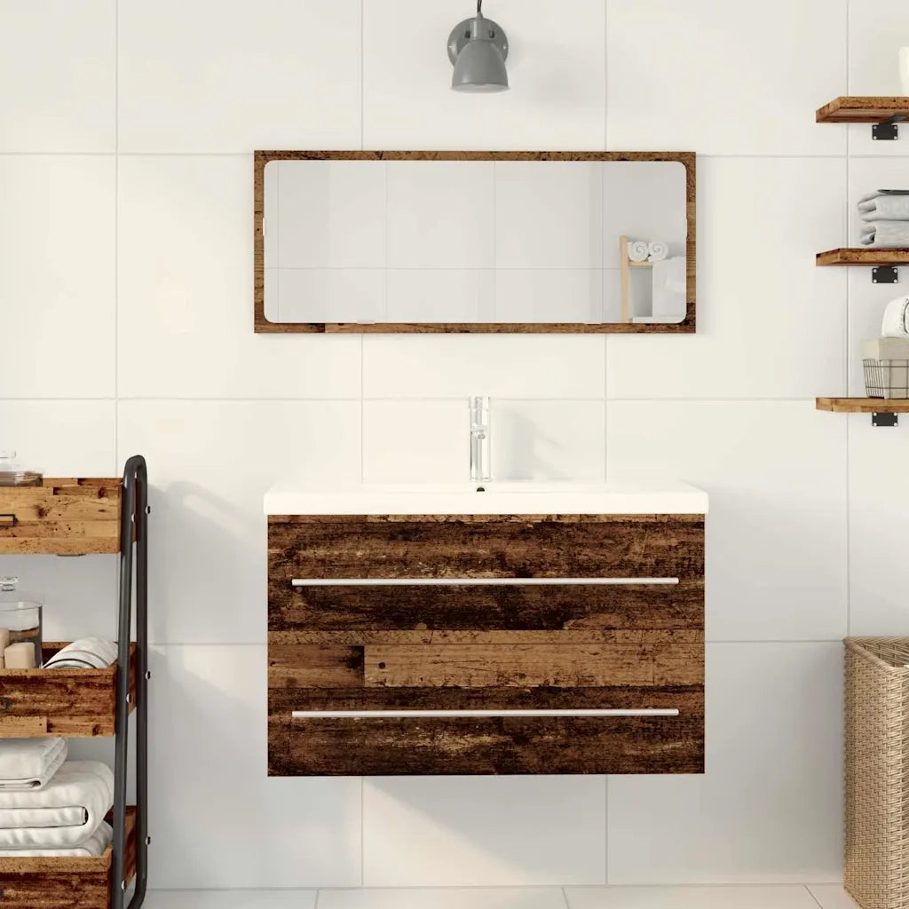vidaXL Armadio per Lavabo da Bagno Legno vecchio 80 x 38.5 x 48 cm