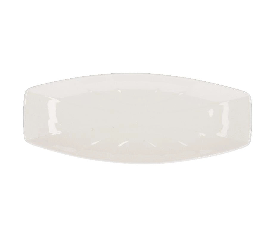 Vassoio Piatto in Ceramica Rettangolare Bianco 36 x 14 cm