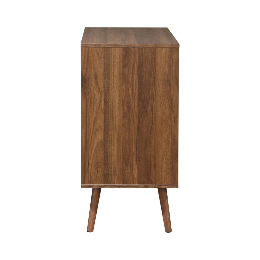 Cassettiera effetto legno di noce, 3 cassetti, marrone