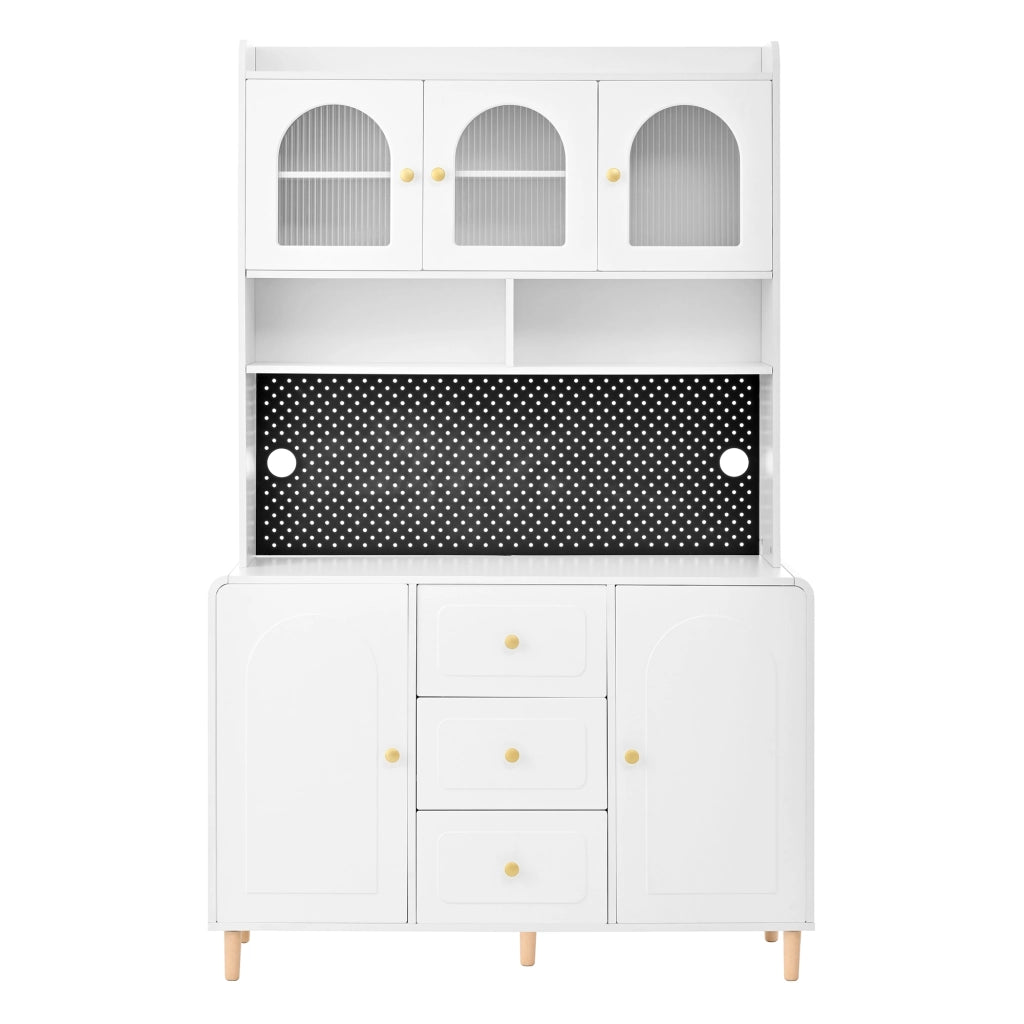 Buffet da Cucina con Cassetti e Ripiani ¨C MINIMAL ¨C Bianco, Legno Massello
