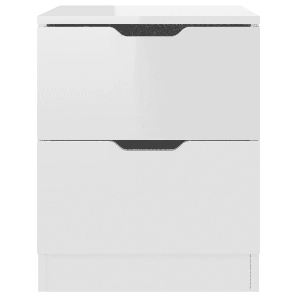 Comodini 2 pz Bianco Lucido 40x40x50 cm in Truciolato cod mxl 30467