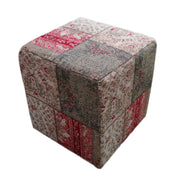 Pouf Solitaire Multicolore in Cotone Patchwork