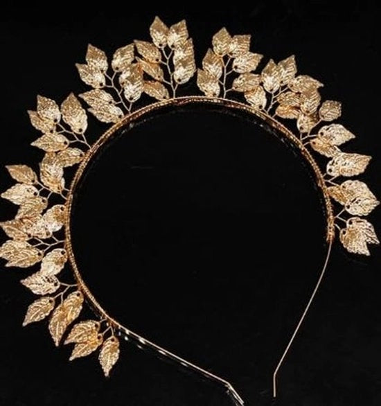 Accessorio per Capelli con Corona d'Oro - Design Antico - Leggero - Flessibile e Adattabile - Ideale per Cosplay - Cintura per Capelli