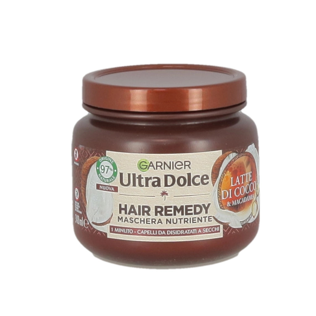 GARNIER ULTRA DOLCE MASCHERA CAPELLI DA DISIDRATATI A SECCHI AZIONE IN 1 MINUTO CON LATTE DI COCCO E MACADAMIA 340 ML