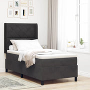 Letto a molle con strisce LED Nero 100 x 200 cm Velluto 3343912