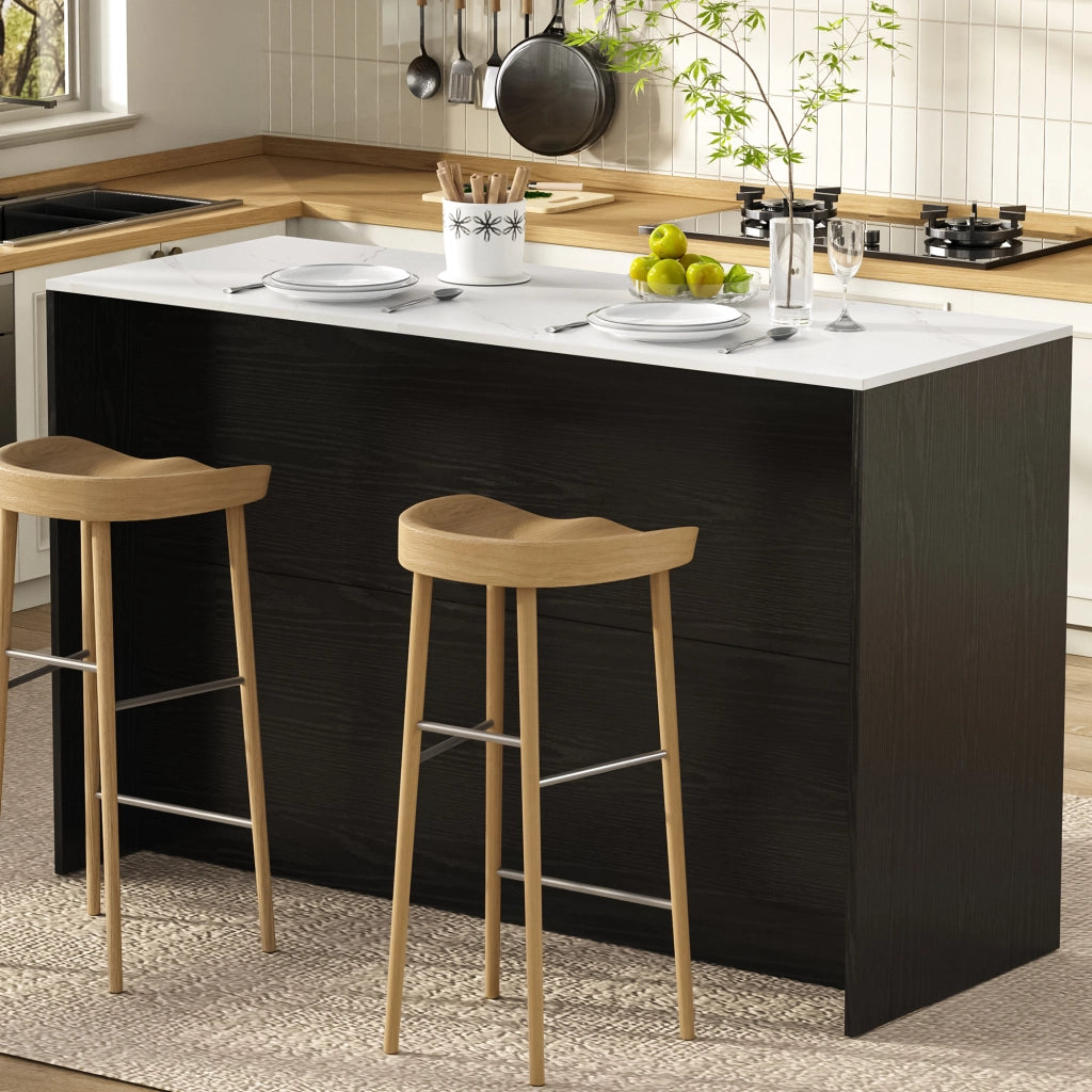Carrello da cucina con LED, 2 cassetti, ante trasparenti e ripiani regolabili, per cucina e sala da pranzo, nero